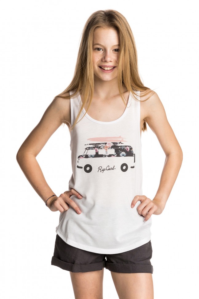 Топ RIP CURL Floral Van Tank White