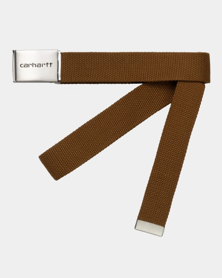 Ремень CARHARTT WIP Clip Belt Chrome SS24 Hamilton Brown