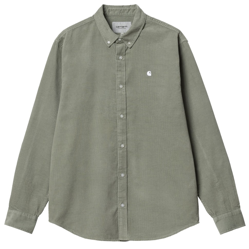 Рубашка CARHARTT WIP L/S Madison Fine Cord Shirt SS23 Yucca / White
