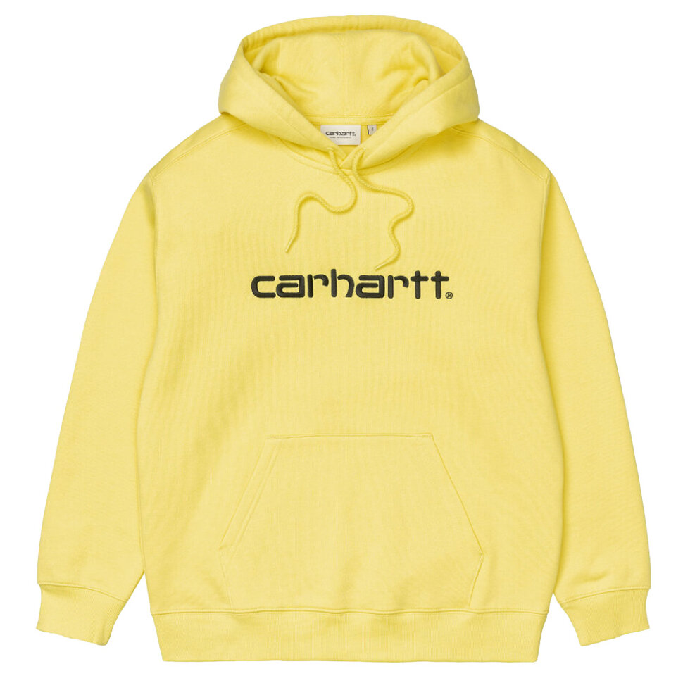 фото Толстовка с капюшоном carhartt wip hooded carhartt sweatshirt limoncello / black 2021