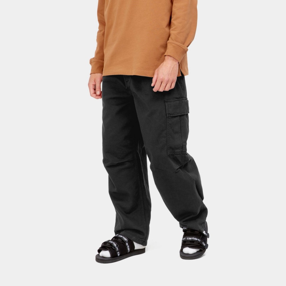 Брюки CARHARTT WIP Cole Cargo Pant Black Garment Dyed фото 3