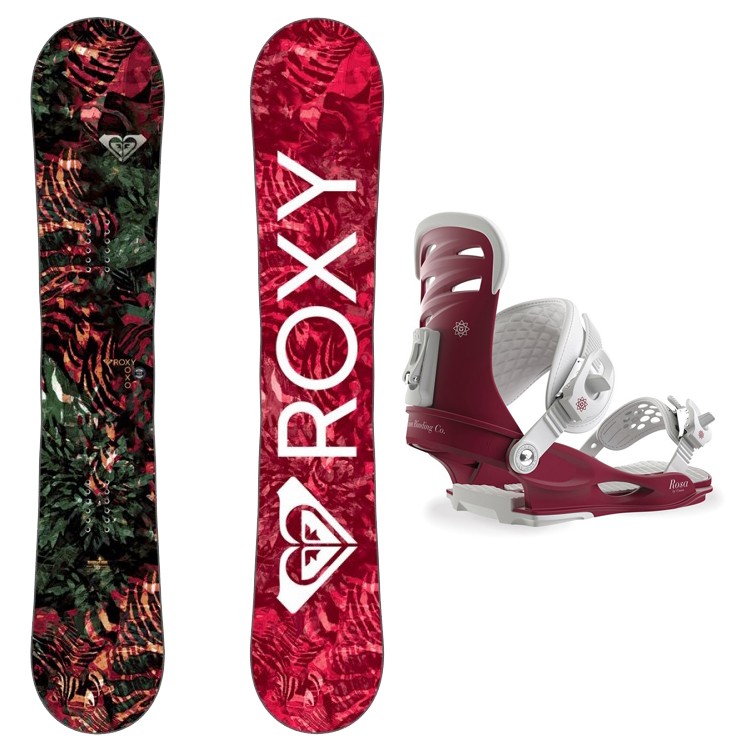 Комплект сноуборда женский ROXY Xoxo C2E + UNION Rosa Burgundy, фото 1