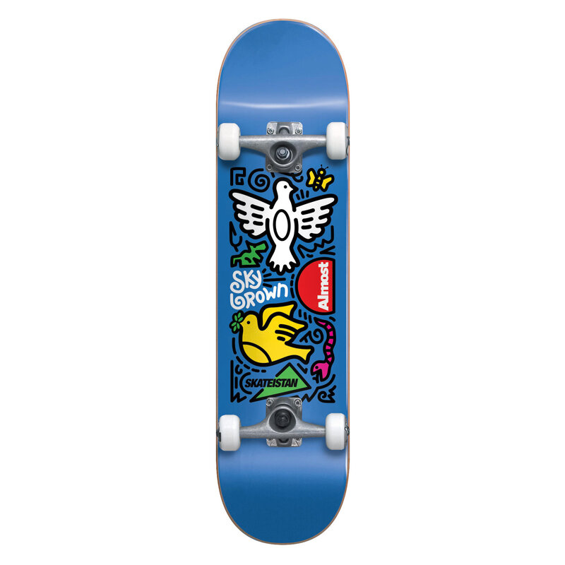 Скейтборд комплект ALMOST Skateistan Sky Doodle Fp Blue 7.5 2021