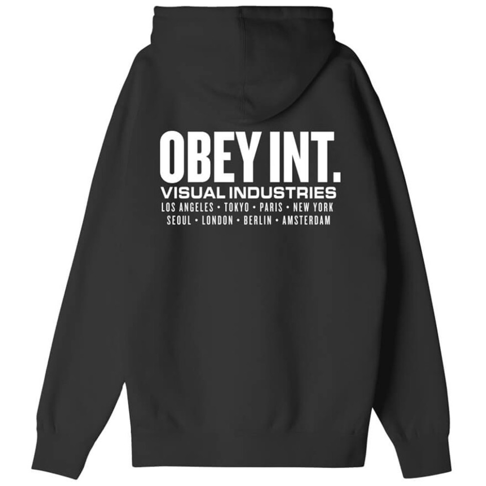 Худи OBEY Obey Int. Visual Industries Black 2024 фото 2