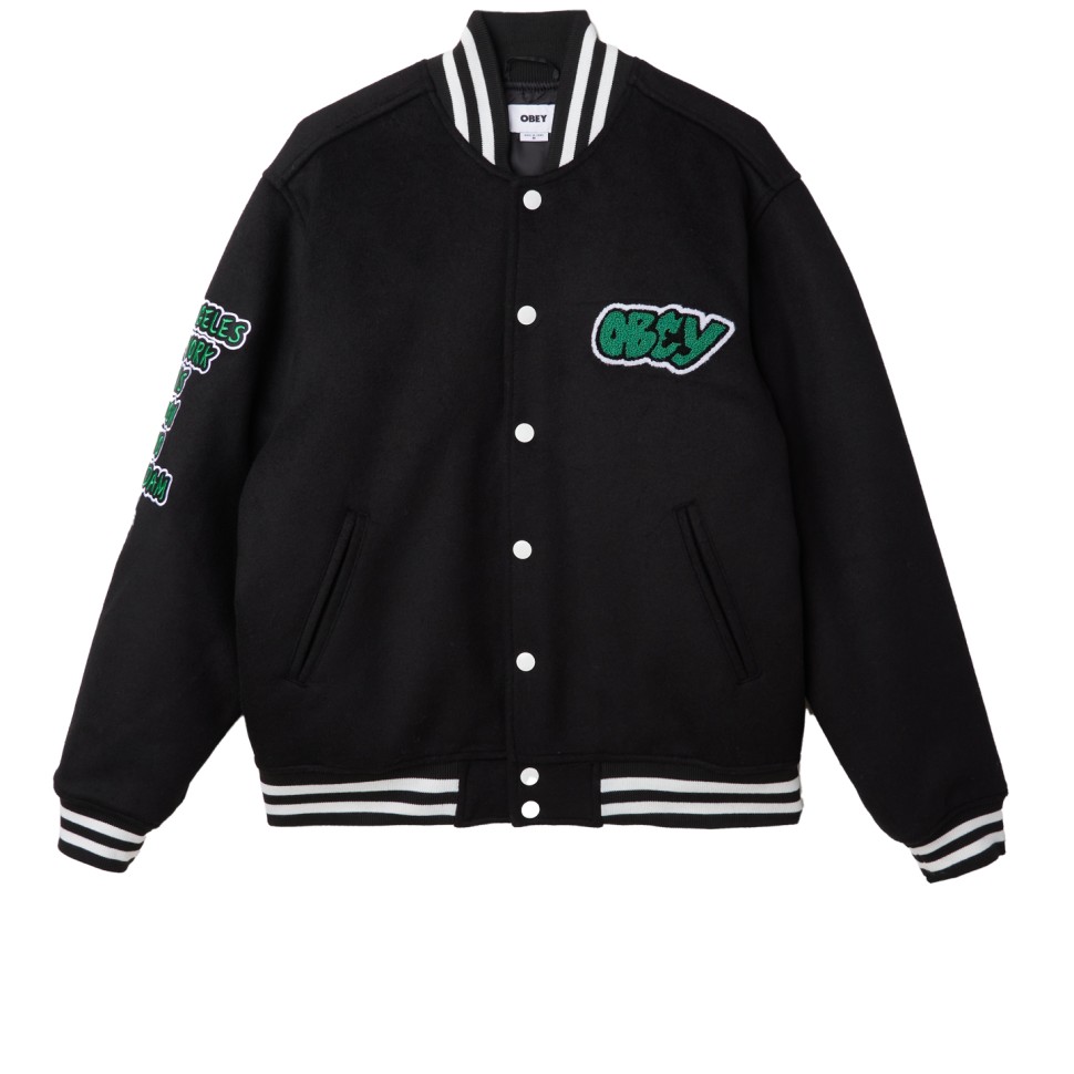 Куртка OBEY Roll Call Varsity Jacket Black 193259894688, размер M