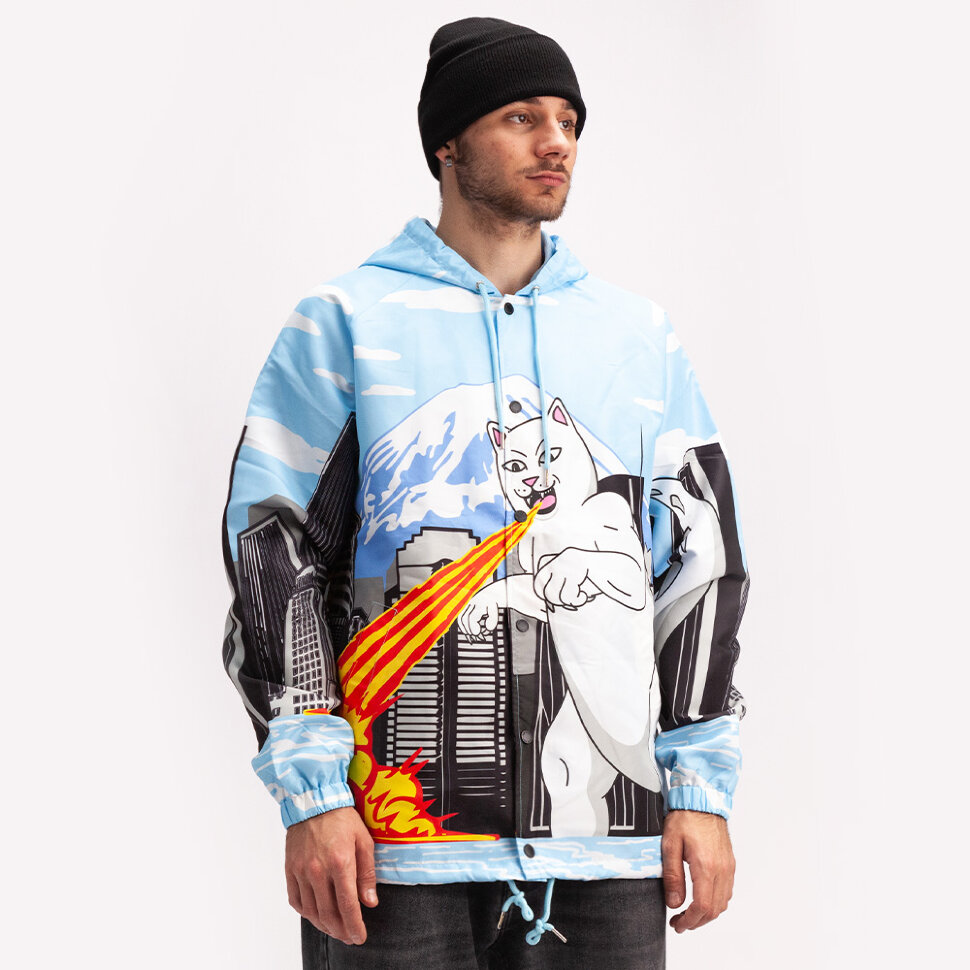 фото Ветровка ripndip nermzilla hooded coach jacket baby blue 2021
