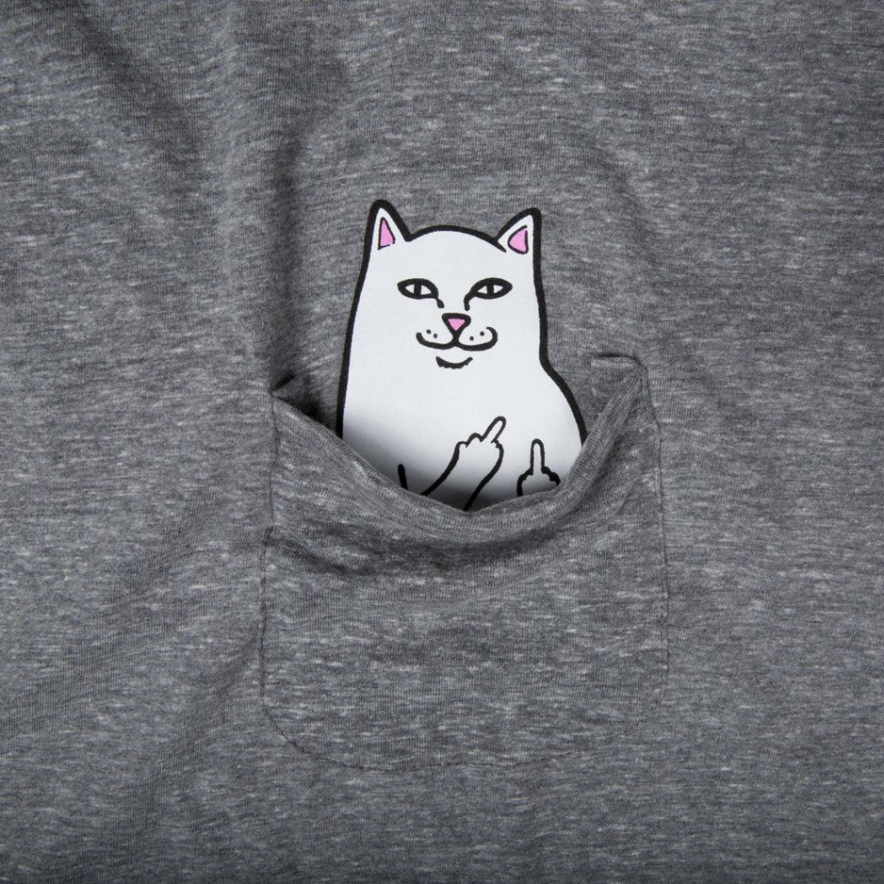 Футболка RIPNDIP Lord Nermal S/S Pocket Tee Heather Grey 2023 фото 2