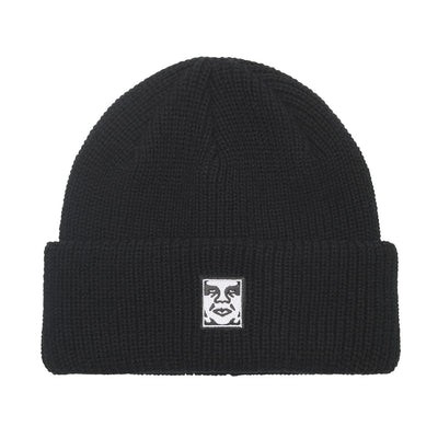 фото Шапка obey mid icon patch cuff beanie black 2023