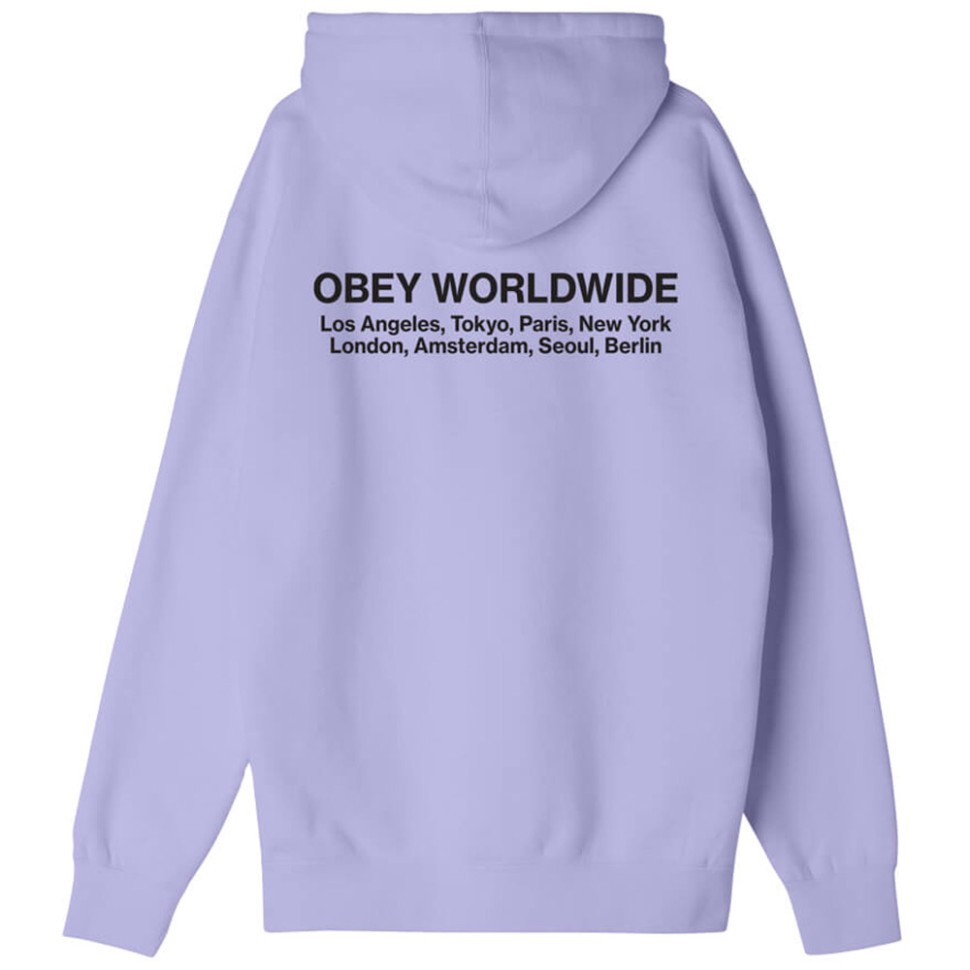 Худи OBEY Obey Worldwide Cities Digital Lavender 2024 193259891618, размер S - фото 2
