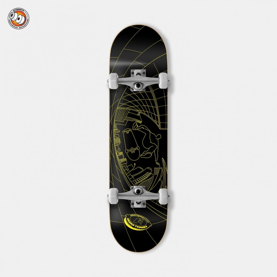 фото Комплект скейтборд footwork tushev fisheye yellow/black 8 дюйм 2022