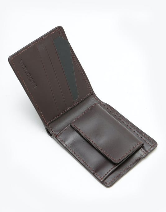 фото Кошелек volcom straight leather wallet brown 2020