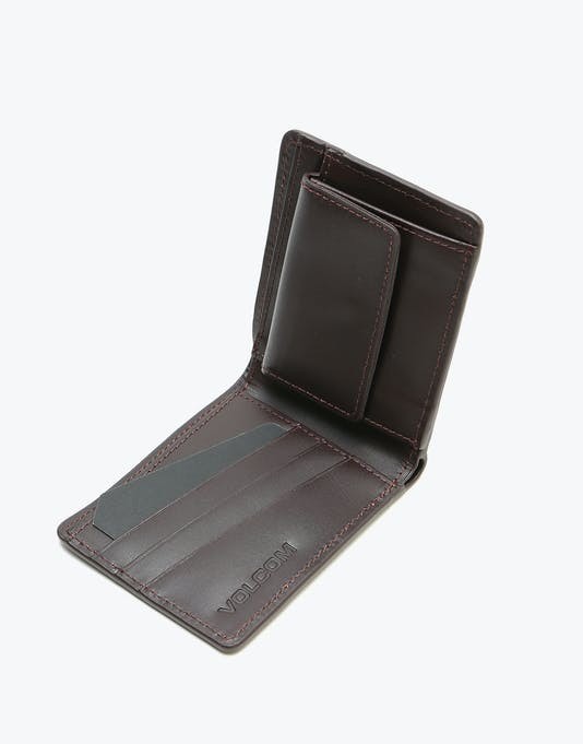 фото Кошелек volcom straight leather wallet brown 2020