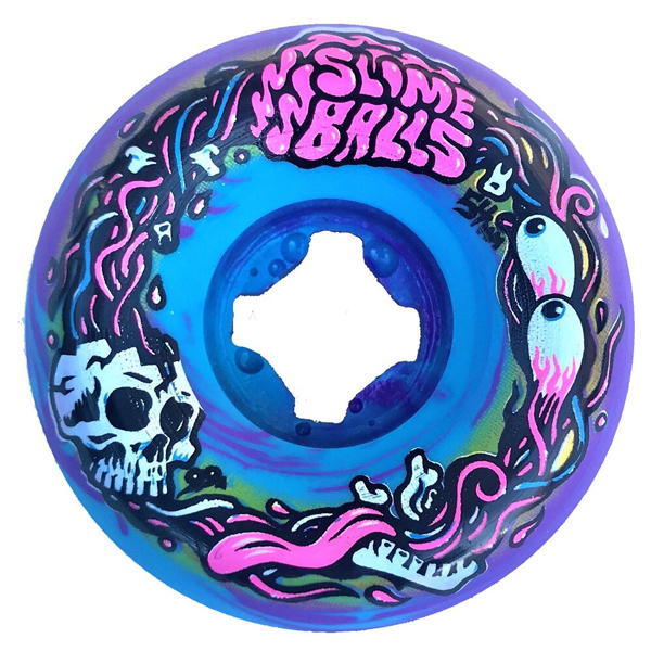 фото Колеса для скейтборда santa cruz brains speed balls blue purple swirl 54mm 99a 2021