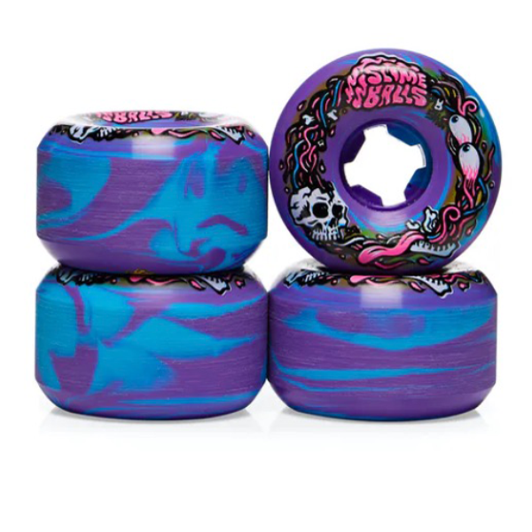 фото Колеса для скейтборда santa cruz brains speed balls blue purple swirl 54mm 99a 2021