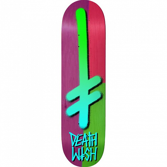 

Дека для скейтборда DEATHWISH Gang Logo Color Block 8.25", Красный;зелёный;мятный