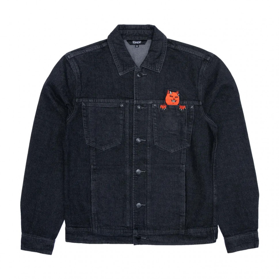 Куртка джинсовая RIPNDIP Devils Work Denim Jacket Black Wash 2022 фото 3