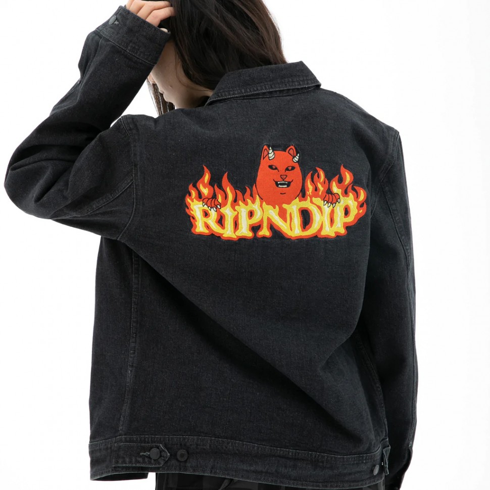 Куртка джинсовая RIPNDIP Devils Work Denim Jacket Black Wash 2022 фото 2