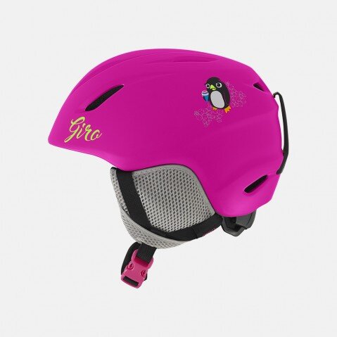 Шлем горнолыжный детский GIRO Launch Matte Bright Pink Penguin, фото 1