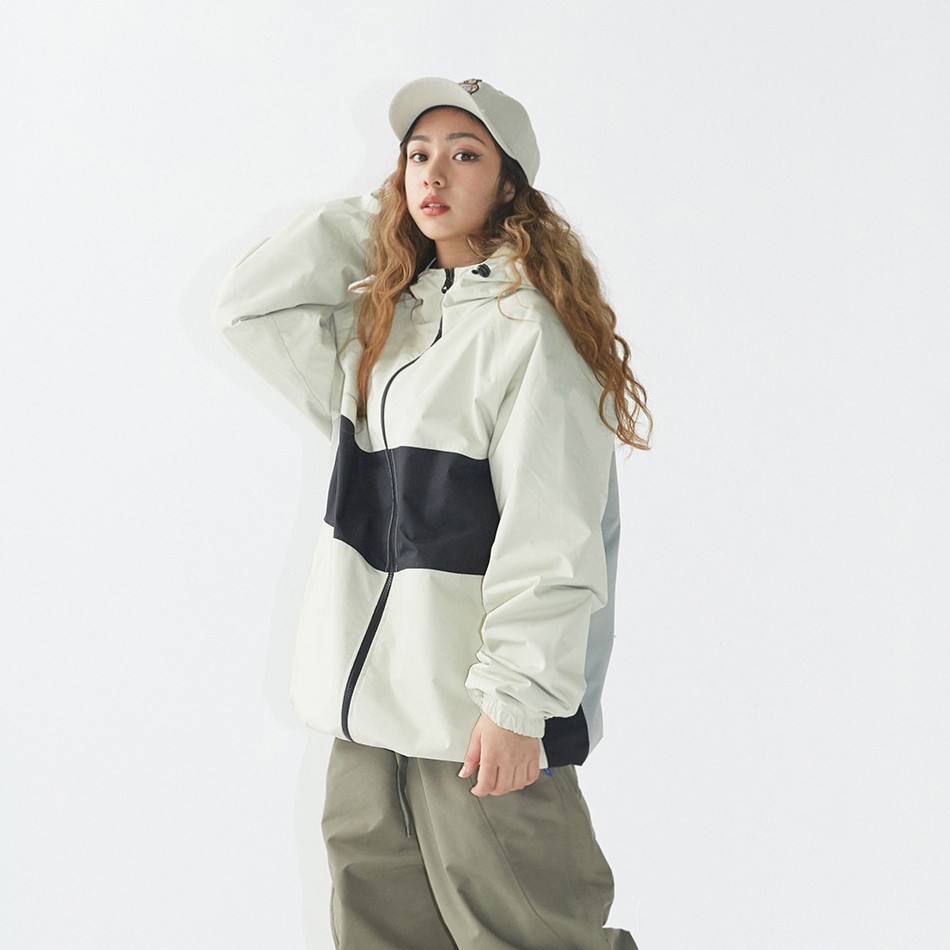 Куртка горнолыжная BSRABBIT Cross Box Hooded Jacket Cream Gray 2023 фото 2