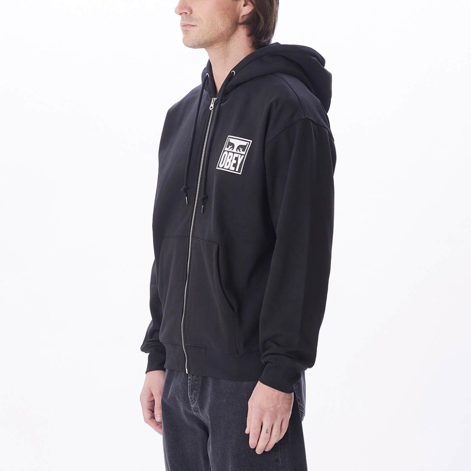 Худи на молнии OBEY Obey Eyes Icon Zip Black 2024 фото 3