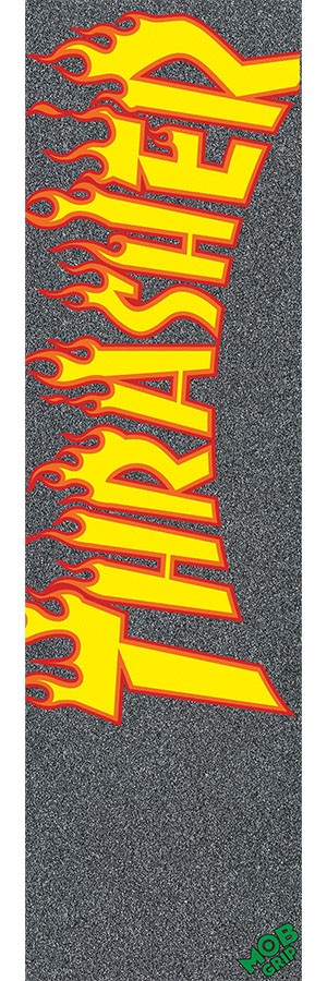 фото Шкурка для скейтборда mob thrasher yellow an orange flame mob grip