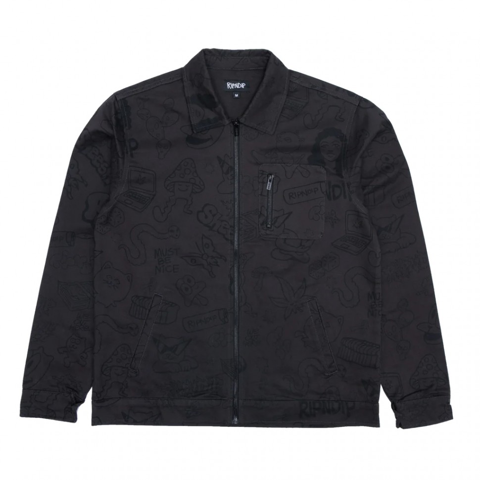 Куртка RIPNDIP Nerm Doodle Work Jacket Chocolate 2022 фото 2