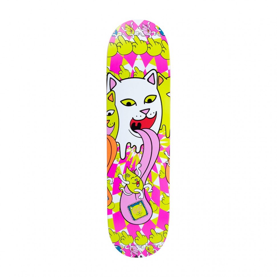 фото Дека для скейтборда ripndip micro nerm board pink 8.25 дюйм 2021