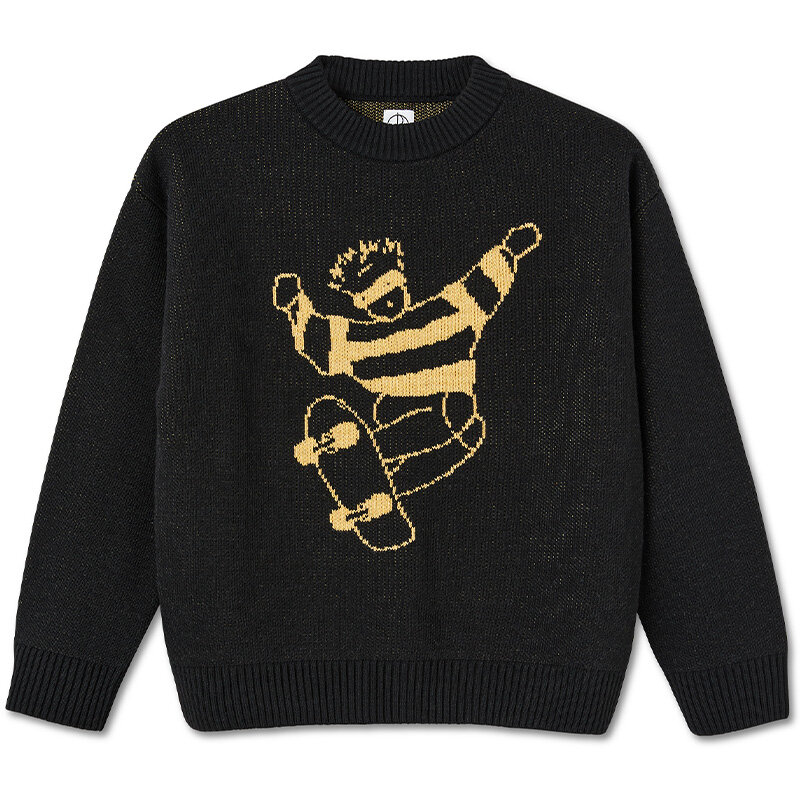 Свитер POLAR SKATE CO. Skate Dude Knit Sweater Black 2022 5056336637026, размер M