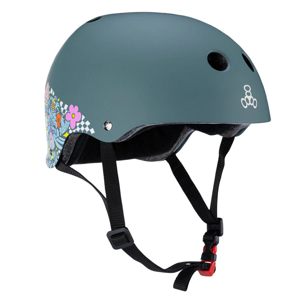 Шлем скейтбордический TRIPLE 8 The Certified Sweatsaver Helmet - Lizzie Blk Rbr 2022 604352036641, размер XS/S