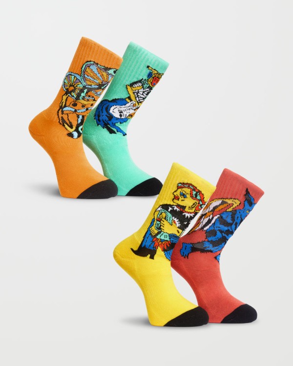 Носки VOLCOM Fa Bob Mollema Sock 4Pc SS25 Mint, фото 1