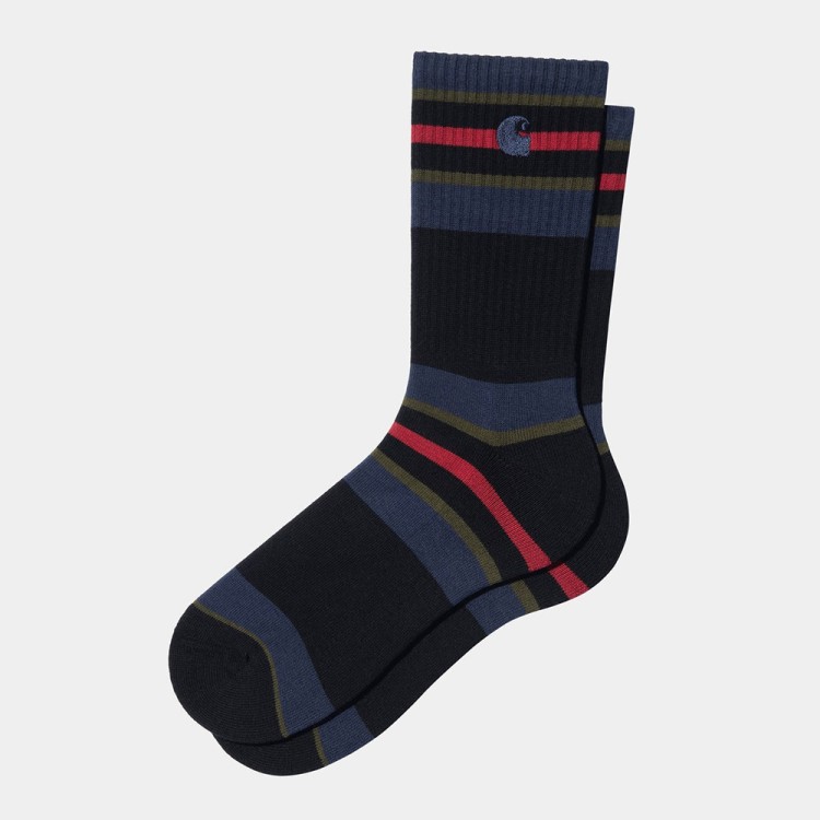 Носки CARHARTT WIP Oregon Socks Starco Stripe, Black, фото 1