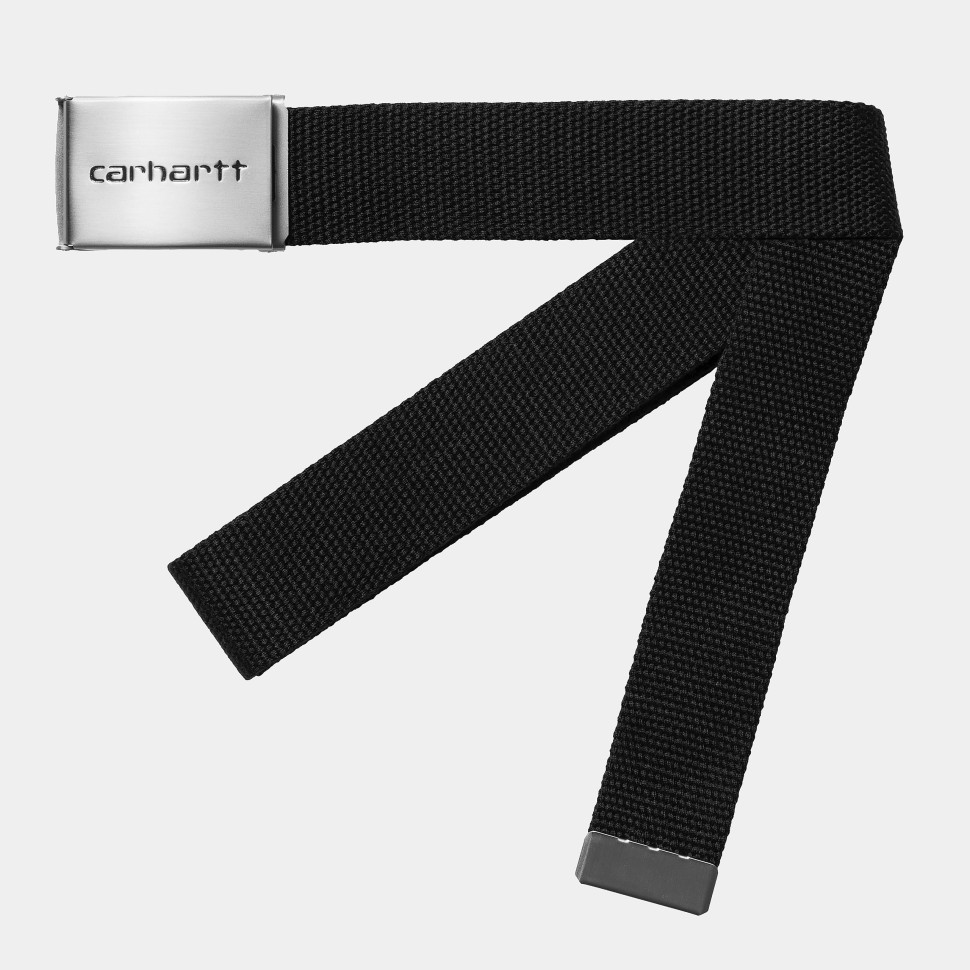 Ремень CARHARTT WIP Clip Belt Chrome Black 2023 4064958096726, размер O/S