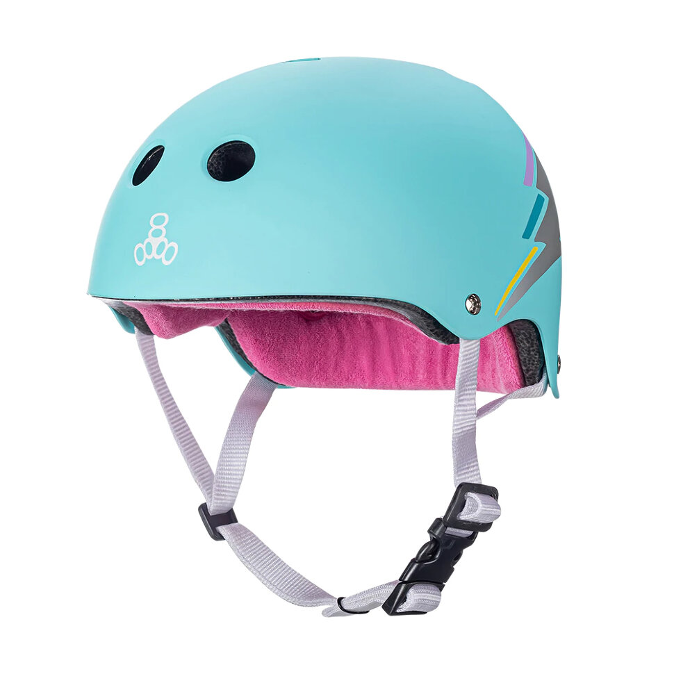 Шлем скейтбордический TRIPLE 8 The Certified Sweatsaver Helmet Teal Holo 2022 604352036511, размер XS/S