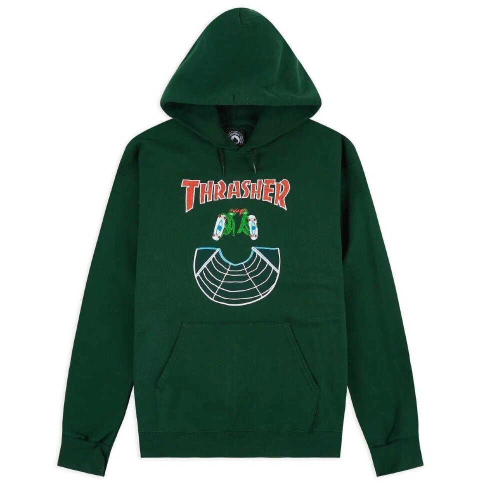 фото Толстовка thrasher doubles hood forest green 2020