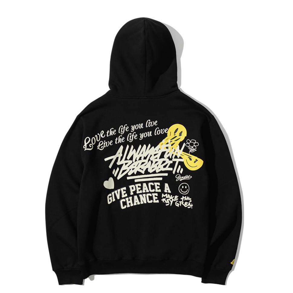 Толстовка с капюшоном BSRABBIT Gpc Smile Big Logo Hoodie Black 2023 фото 2