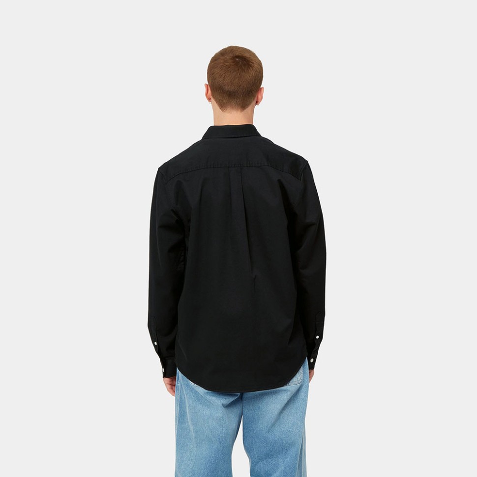 Рубашка CARHARTT WIP L/S Madison Shirt Black/White фото 4