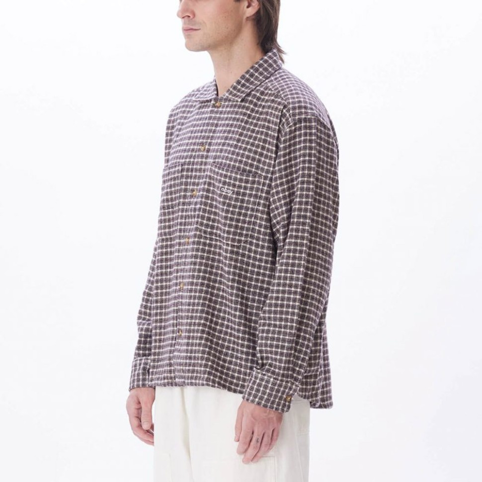 Рубашка OBEY Bigwig Micro Plaid Woven Unbleached Multi 2024 фото 4