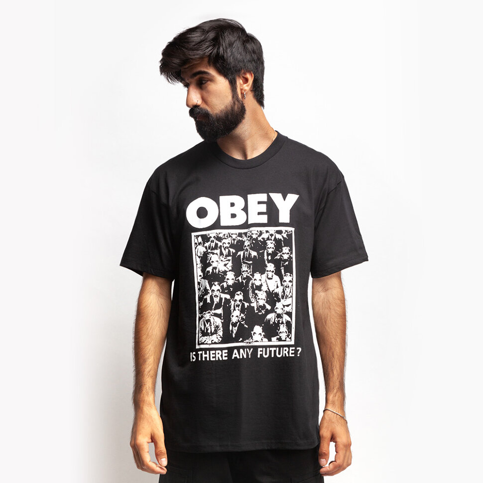 фото Футболка obey is there any furture black 2021