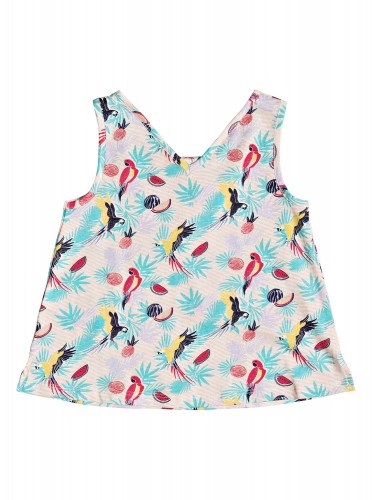 Блузка для девочек ROXY Veryheartfelt K Tropical Peach Parrots Island, фото 2