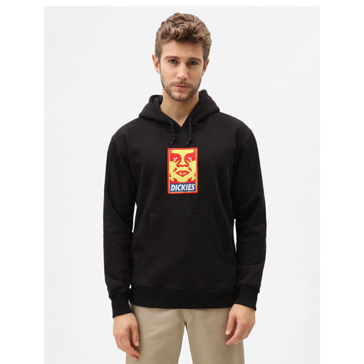 Толстовка с капюшоном Obey x Dickies Heavyweight Hood Black 2021, фото 1