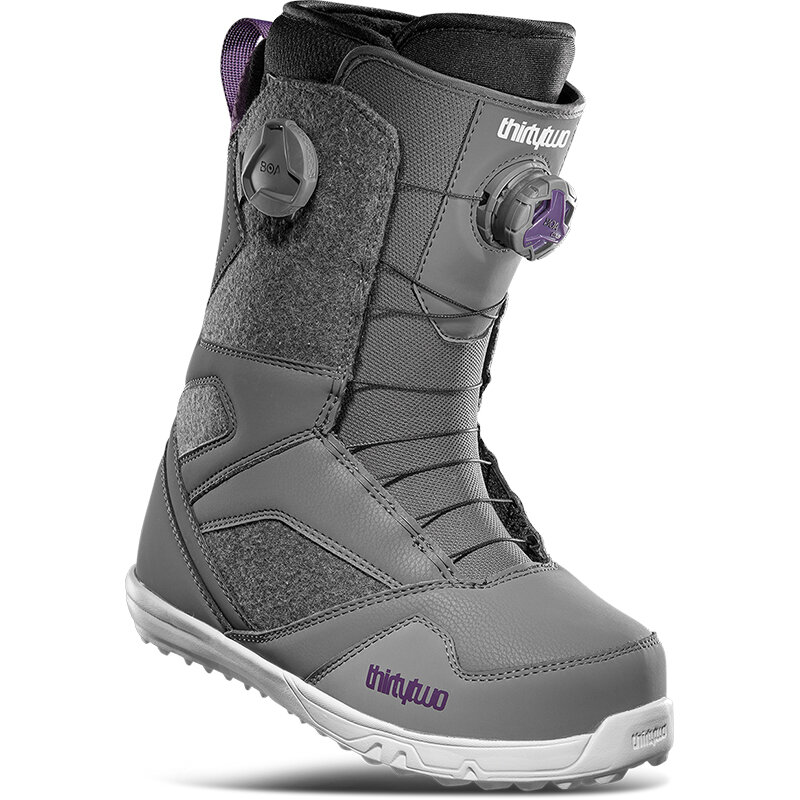 фото Ботинки для сноуборда женские thirtytwo stw double boa grey/purple 2022
