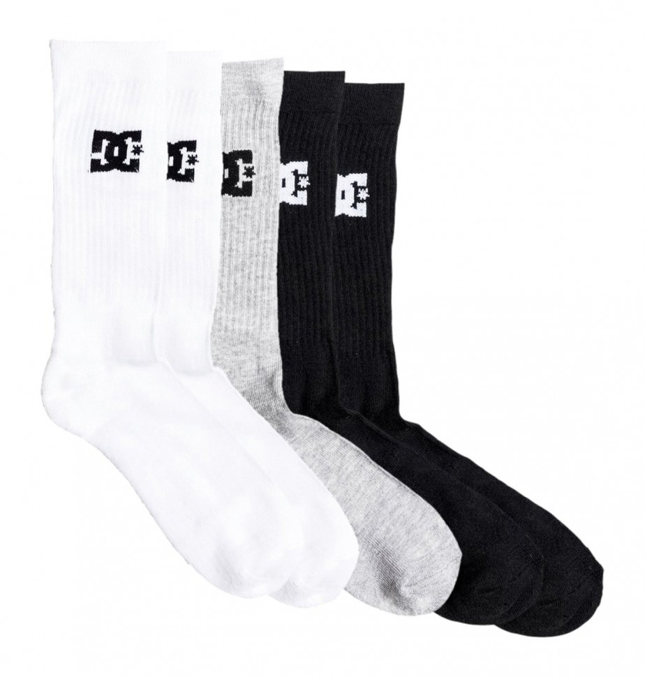 

Носки DC SHOES Spp Dc Crew 3Pk B Assorted, Черный;белый;серый