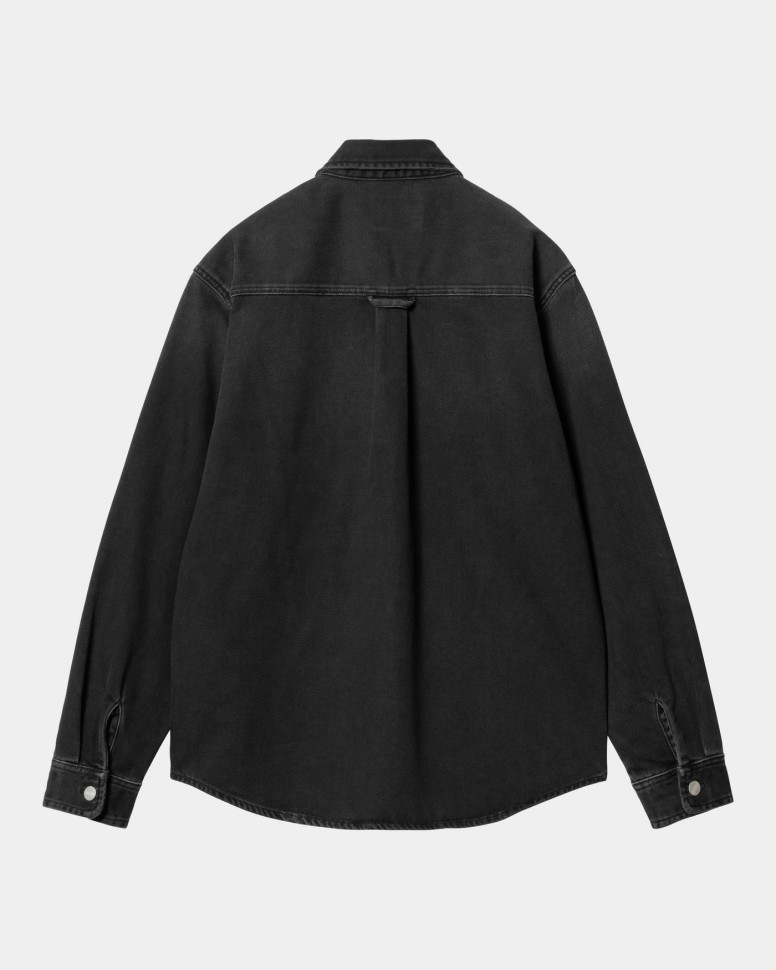 Рубашка CARHARTT WIP Harvey Shirt Jacket FW25 Black (Dark Used Wash) фото 2