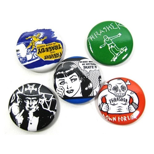 Значок THRASHER Usual Suspects Buttons (5-Pack)  2021, фото 1