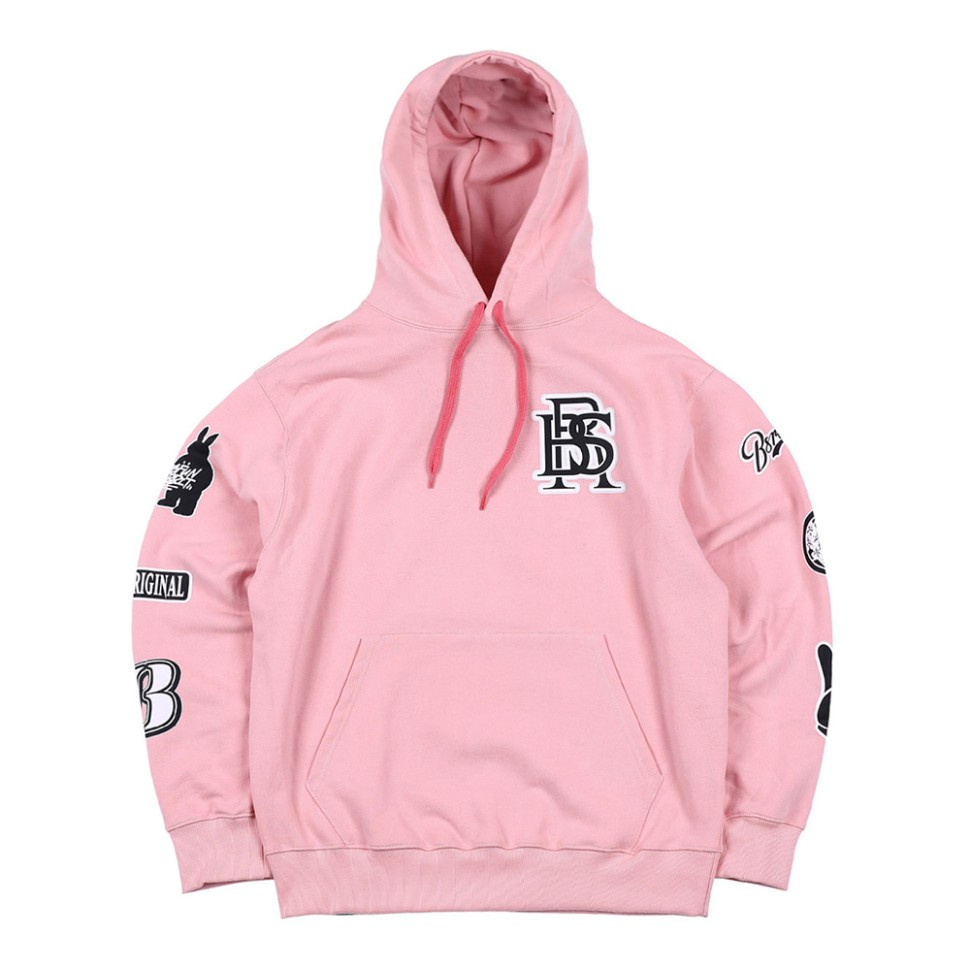 Толстовка с капюшоном BSRABBIT Bs Multi Logo Hoodie Pink 2023 2000000707020, размер M
