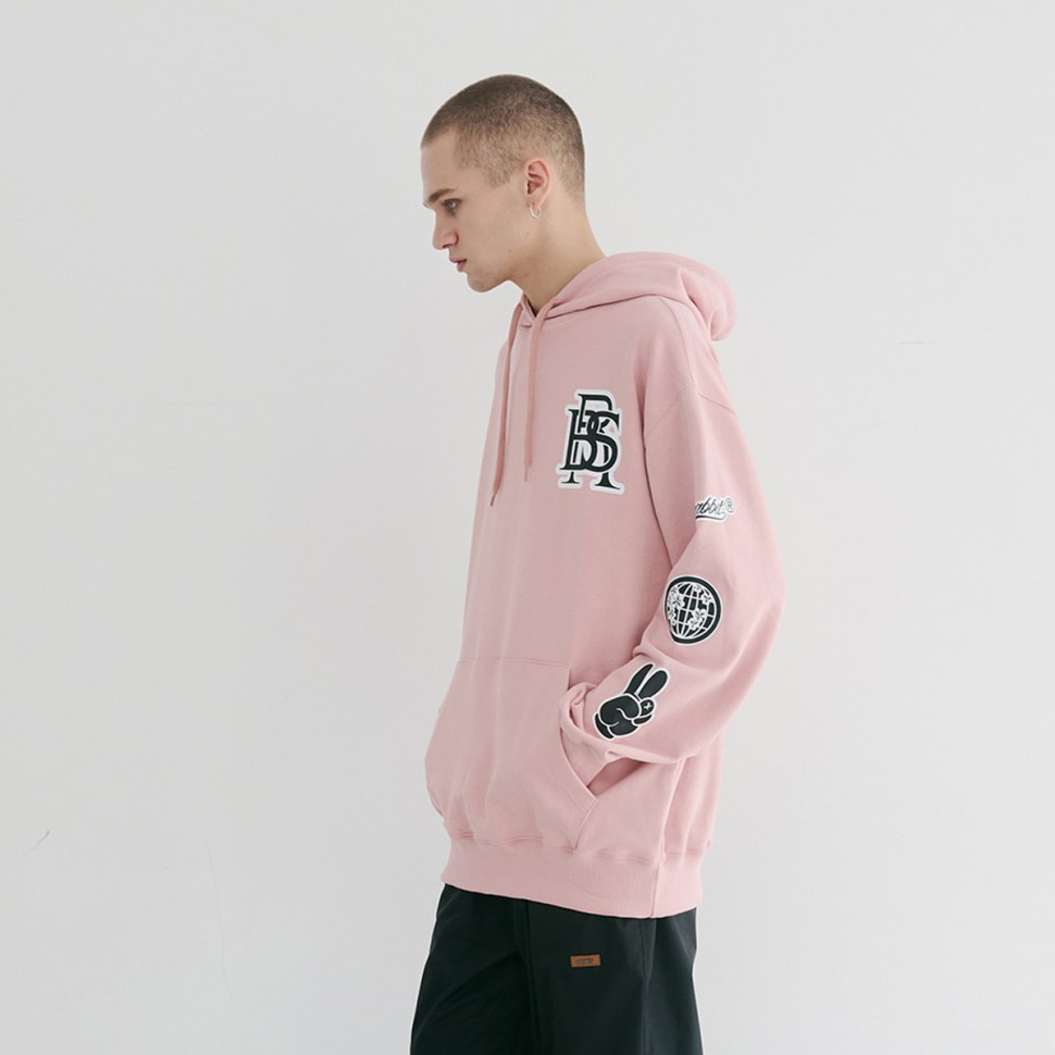 Толстовка с капюшоном BSRABBIT Bs Multi Logo Hoodie Pink 2023 фото 2