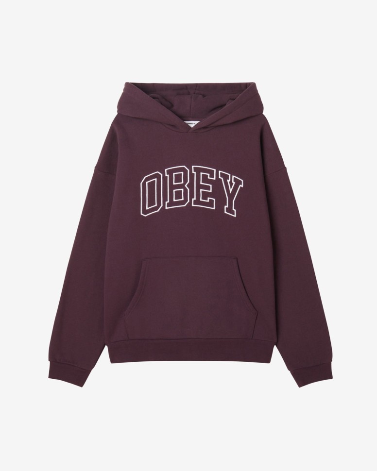 Худи OBEY Collegiate Extra Heavy Hood Ii FW25 Plum Perfect