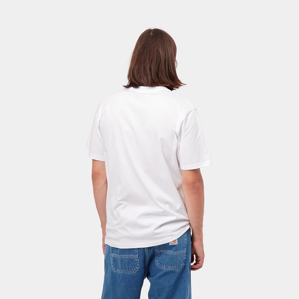 Футболка CARHARTT WIP S/S Base T-Shirt White/Black 4064958102717, размер L - фото 4