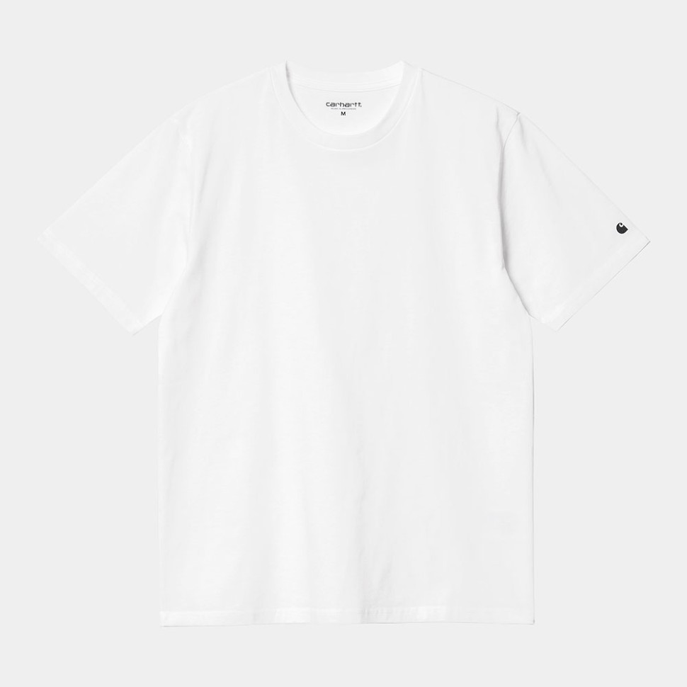 Футболка CARHARTT WIP S/S Base T-Shirt White/Black 4064958102717, размер L - фото 1
