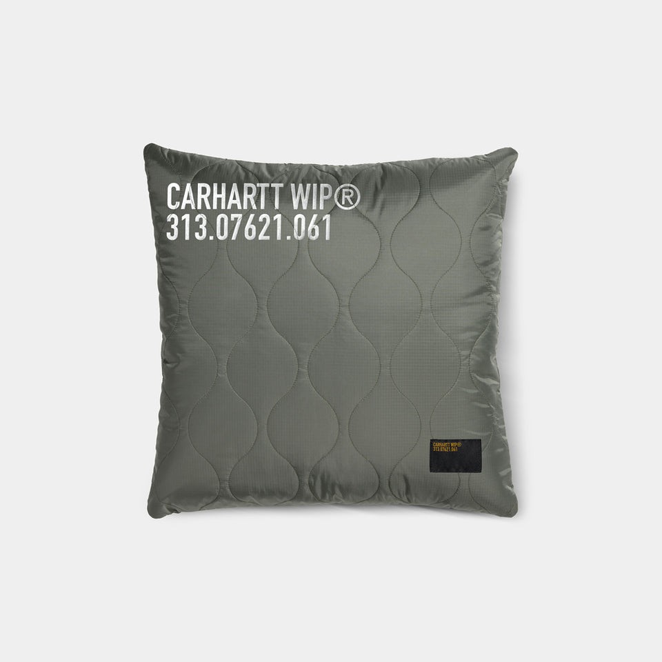 Подушка CARHARTT WIP Quilted Pillow Smoke Green/Reflective